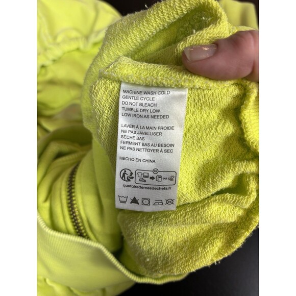 FP Movement Free People Full Zip Up Hoodie Fluorescent Neon Green Lime Small - Picture 7 of 10